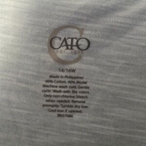 14/16w Cato plus Sportwear women’s white shirt.